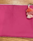 Pink Gucci Pouch with Tassel & Leather back