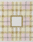 Lauren Bloch IS-06 Gold Plaid 3x3" Square Insert - w/ Letter