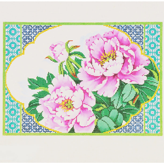 Lee P1229 Framed Peonies Pillow