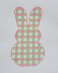 Silver Stitch Needlepoint Gingham Bunny - Preppy