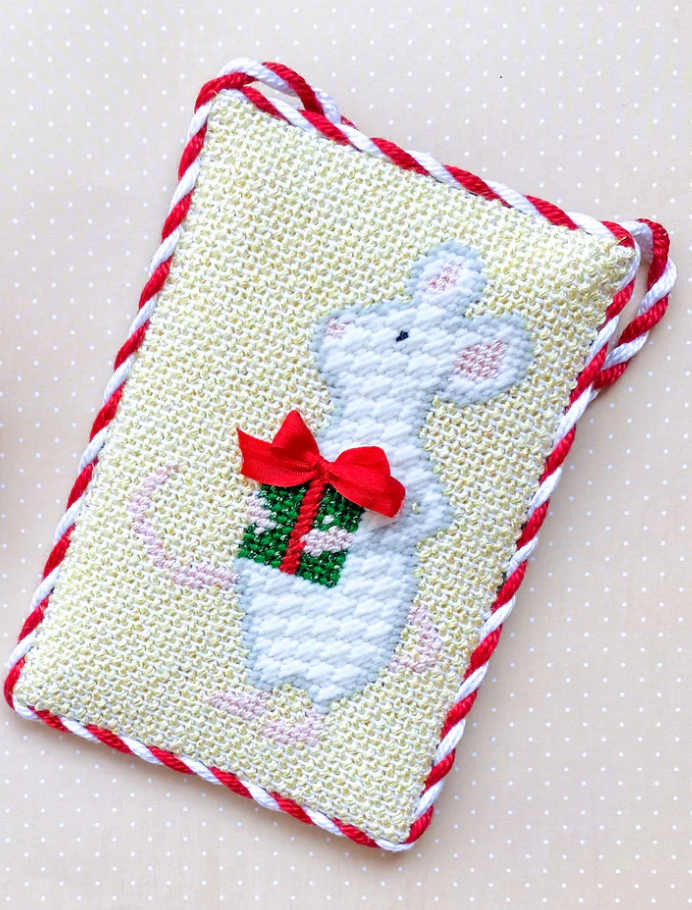 Stitch Style Christmas Mice - Green Present