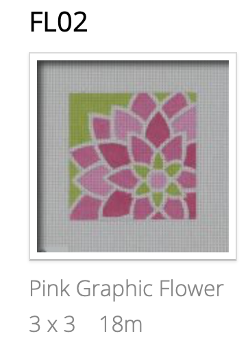 Pepperberry FL02 Pink Graphic Flower, Square