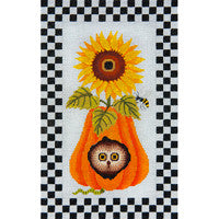 JP Needlepoint H109 Pumpkin Owl and Sunflower