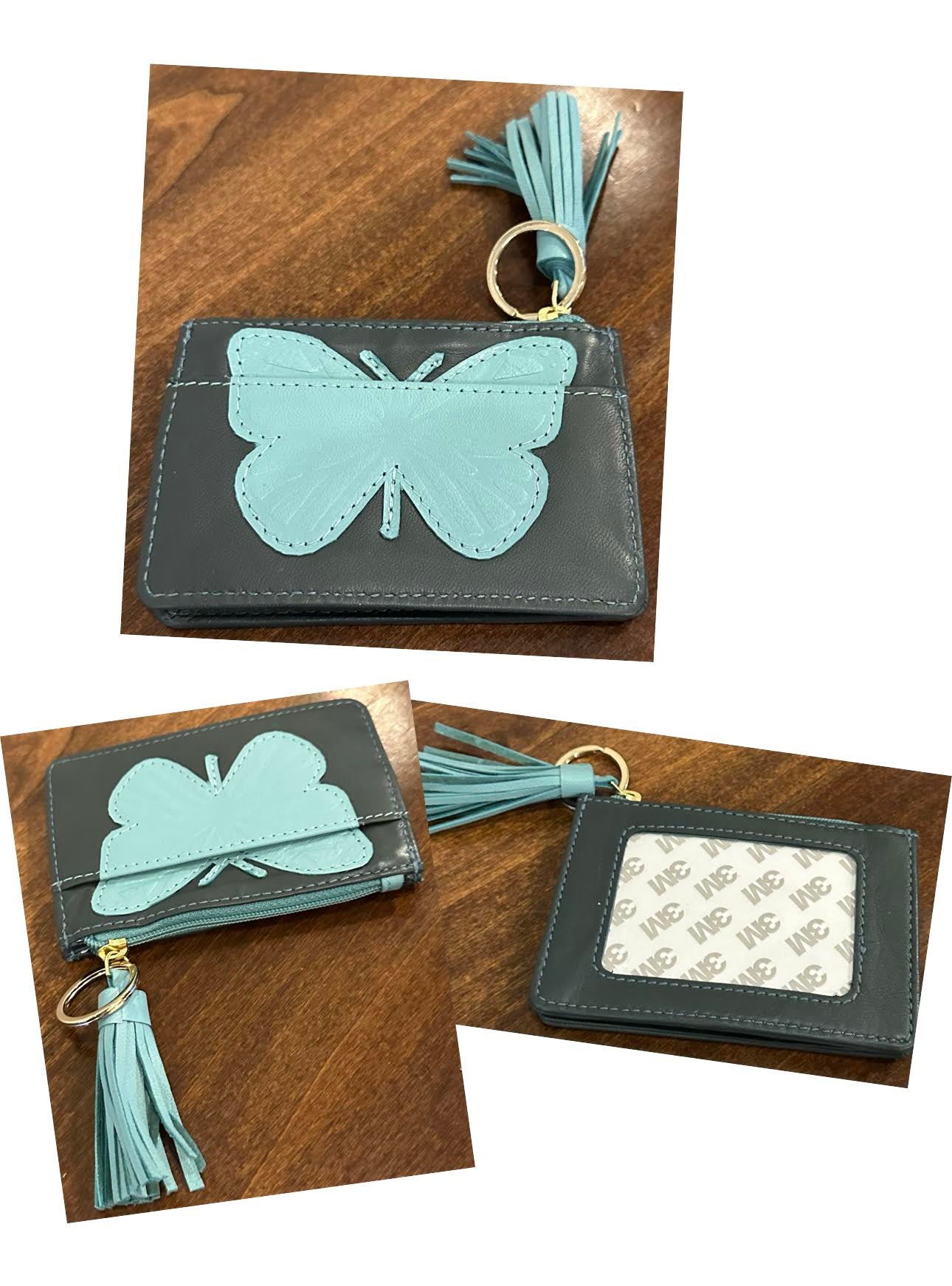 Planet Earth Butterfly Zip Credit Case w/ Place for Keys