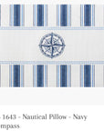 Kirk and Bradley KB 1643 Nautical Pillow Navy Compass