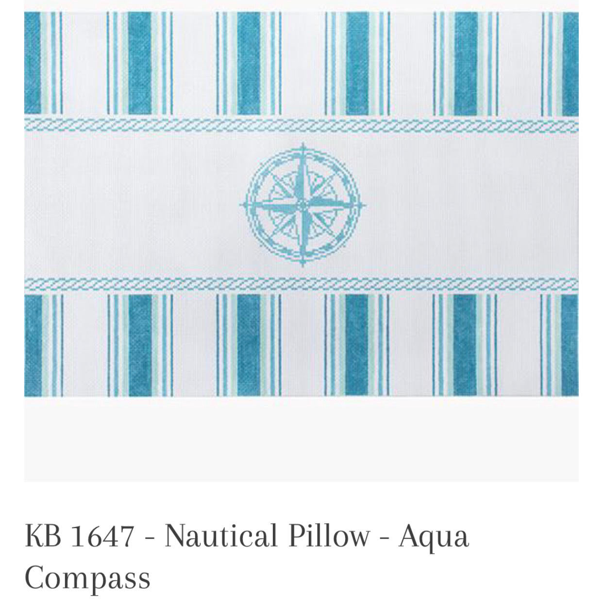 Kirk and Bradley KB 1647 Nautical Pillow Aqua Compass
