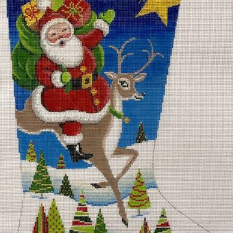 Alice Peterson 4183 Santa on Reindeer Stocking