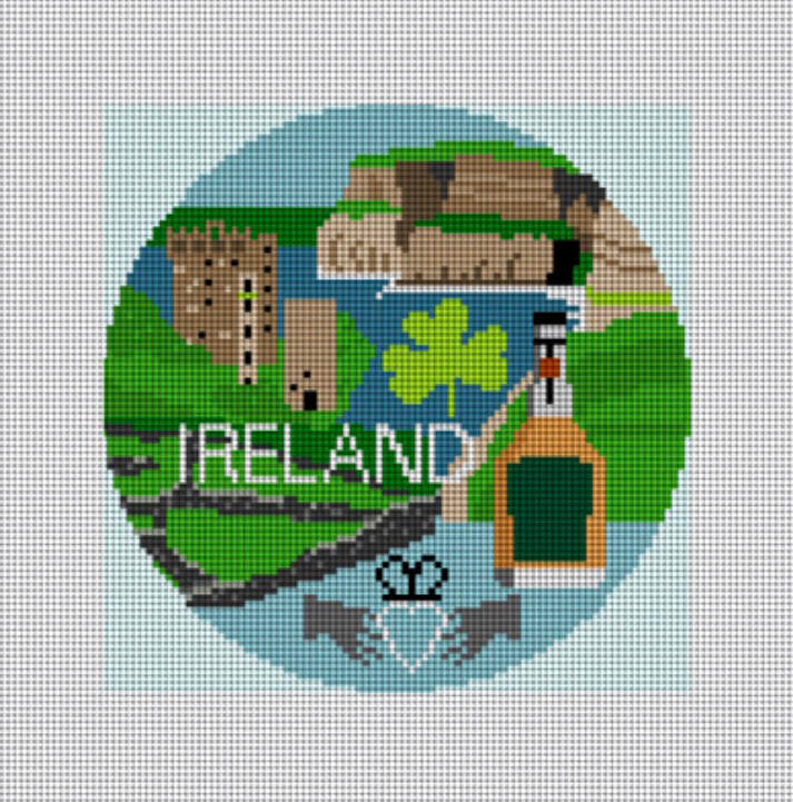 Needlepaint Handpainted Ireland Ornament