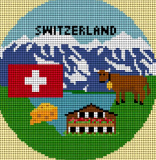 Needlepaint Handpainted Switzerland Ornament