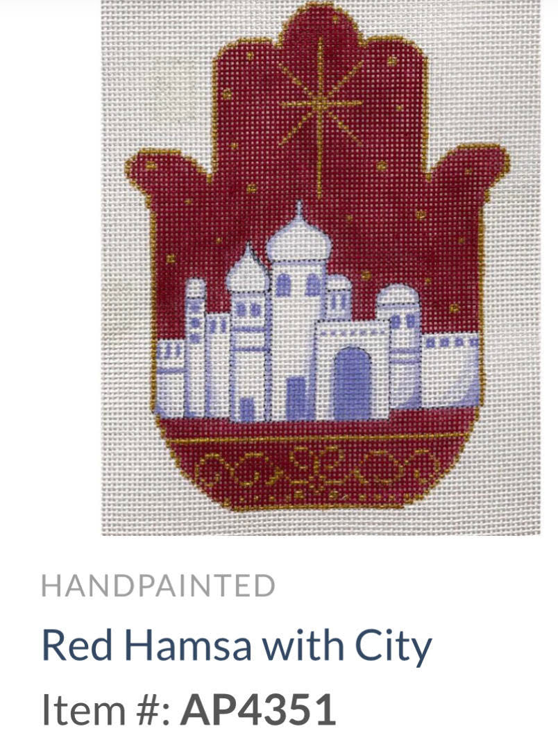 Alice Peterson AP4351 Red Hamsa with City
