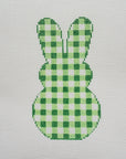 Silver Stitch Needlepoint Gingham Bunny - Green