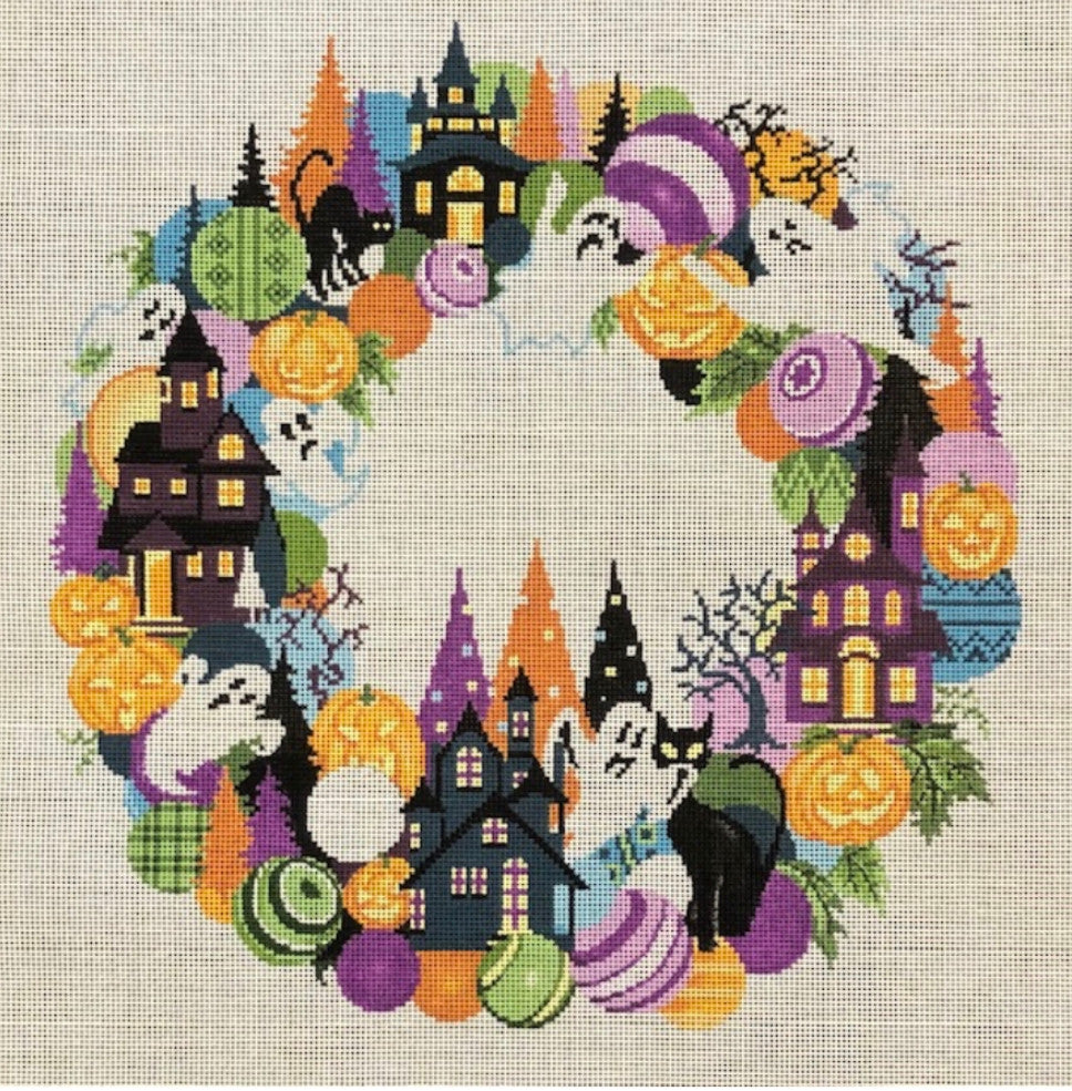 A Stitch In Time ASIT Halloween Wreath 13 mesh