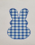 Silver Stitch Needlepoint Gingham Bunny - Blue