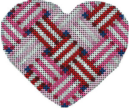Associated Talents HE854R Woven Ribbon Heart Red