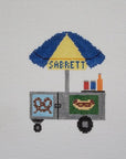 Silver Stitch Needlepoint Hot Dog Cart