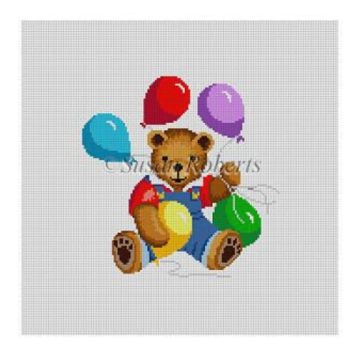 Susan Roberts 1322 Teddy with Balloons
