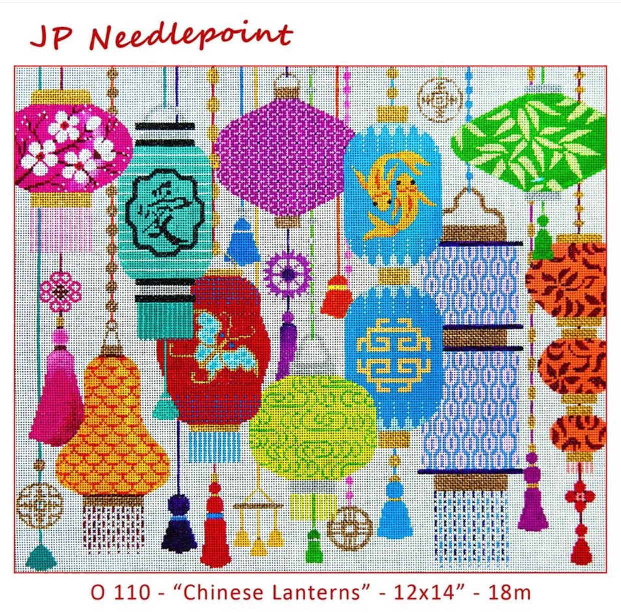 JP Needlepoint O 110 Chinese Lanterns