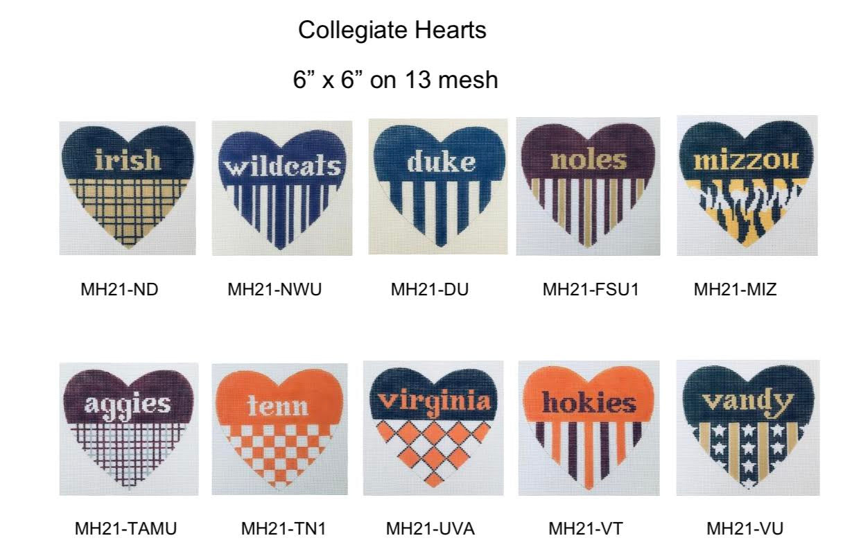 Kangaroo Paw Designs 6&quot; Collegiate Hearts  - Specify which in comments