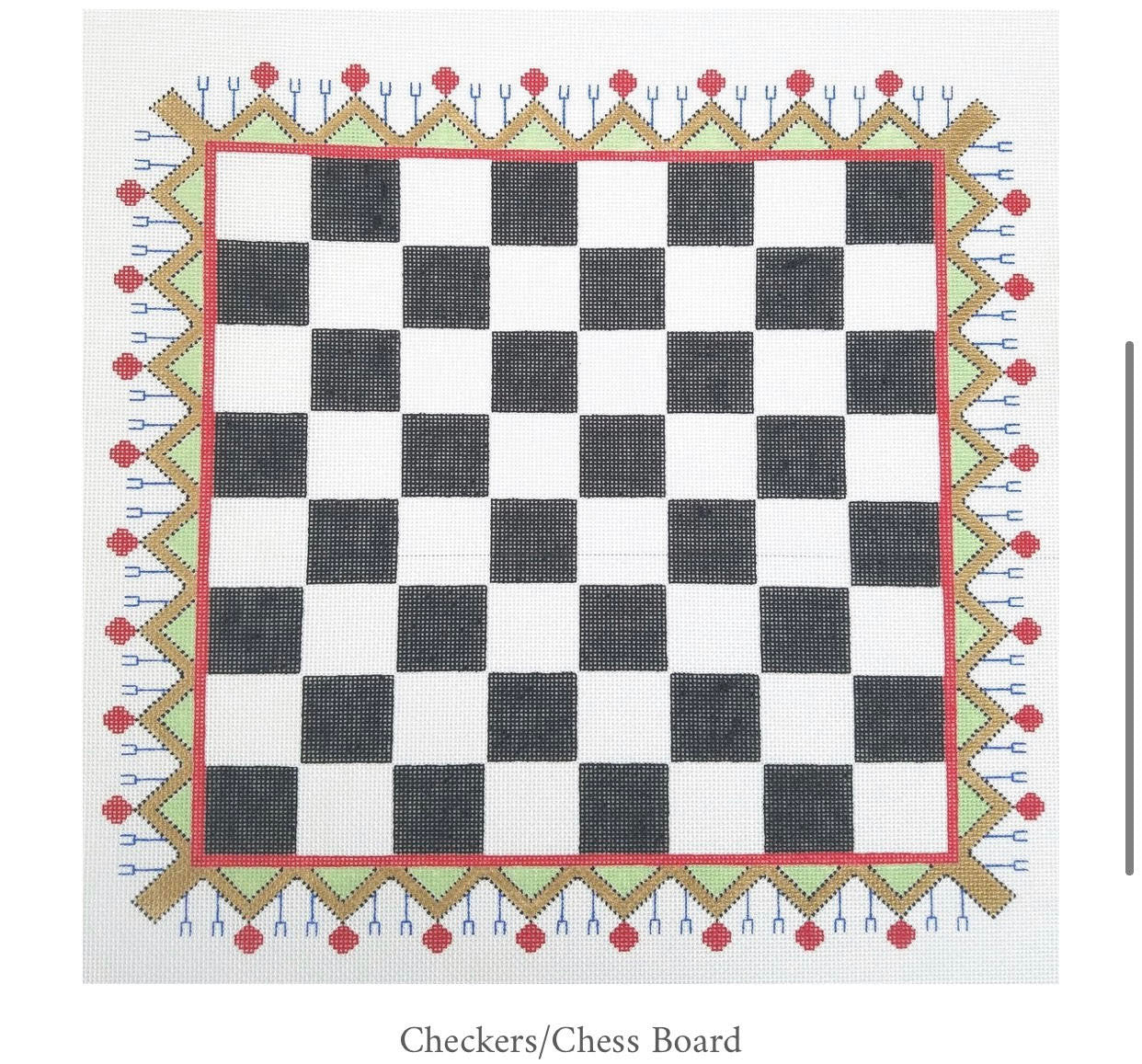 SilverStitch Needlepoint Checkers/Chess Board
