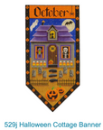 Rebecca Wood 529J Halloween Cottage Banner