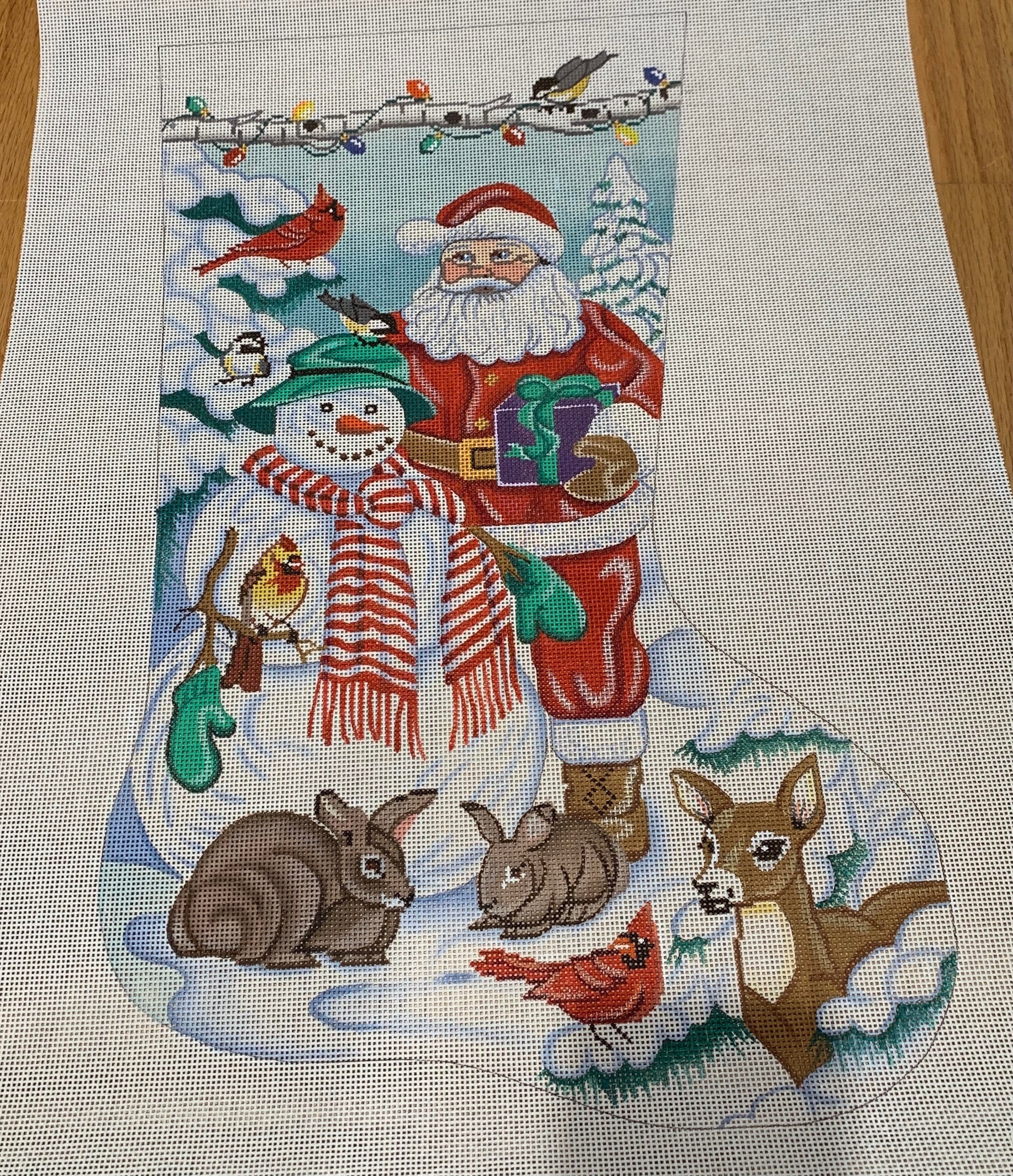 Alice Peterson 1715 Santa and Snowman with Animals