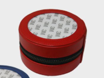 Planet Earth 4&quot; Red Round Jewelry Case (3&quot; Insert)