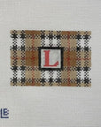 Lauren Bloch IS-07 Preppy Plaid 3x3" Square Insert - w/ Letter Silver Plaid