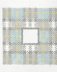 Lauren Bloch IS-07 Preppy Plaid 3x3" Square Insert - w/ Letter Silver Plaid