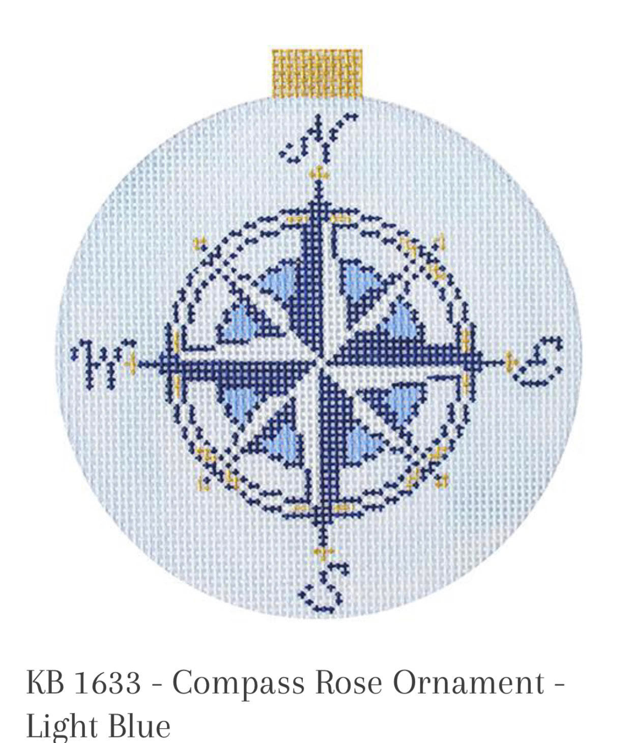 Kirk and Bradley KB 1633 Compass Rose Ornament - Lt. Blue