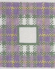 Lauren Bloch IS-09 Purple Plaid 3x3" Square Insert - w/ Letter