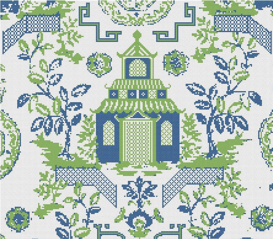 Needlepoint by Laura Chinoiserie Pillow