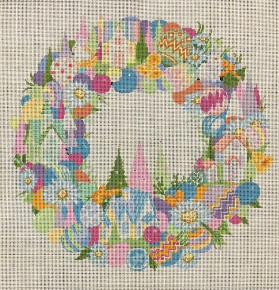 A Stitch In Time ASIT 392-18 Easter Wreath 18 mesh