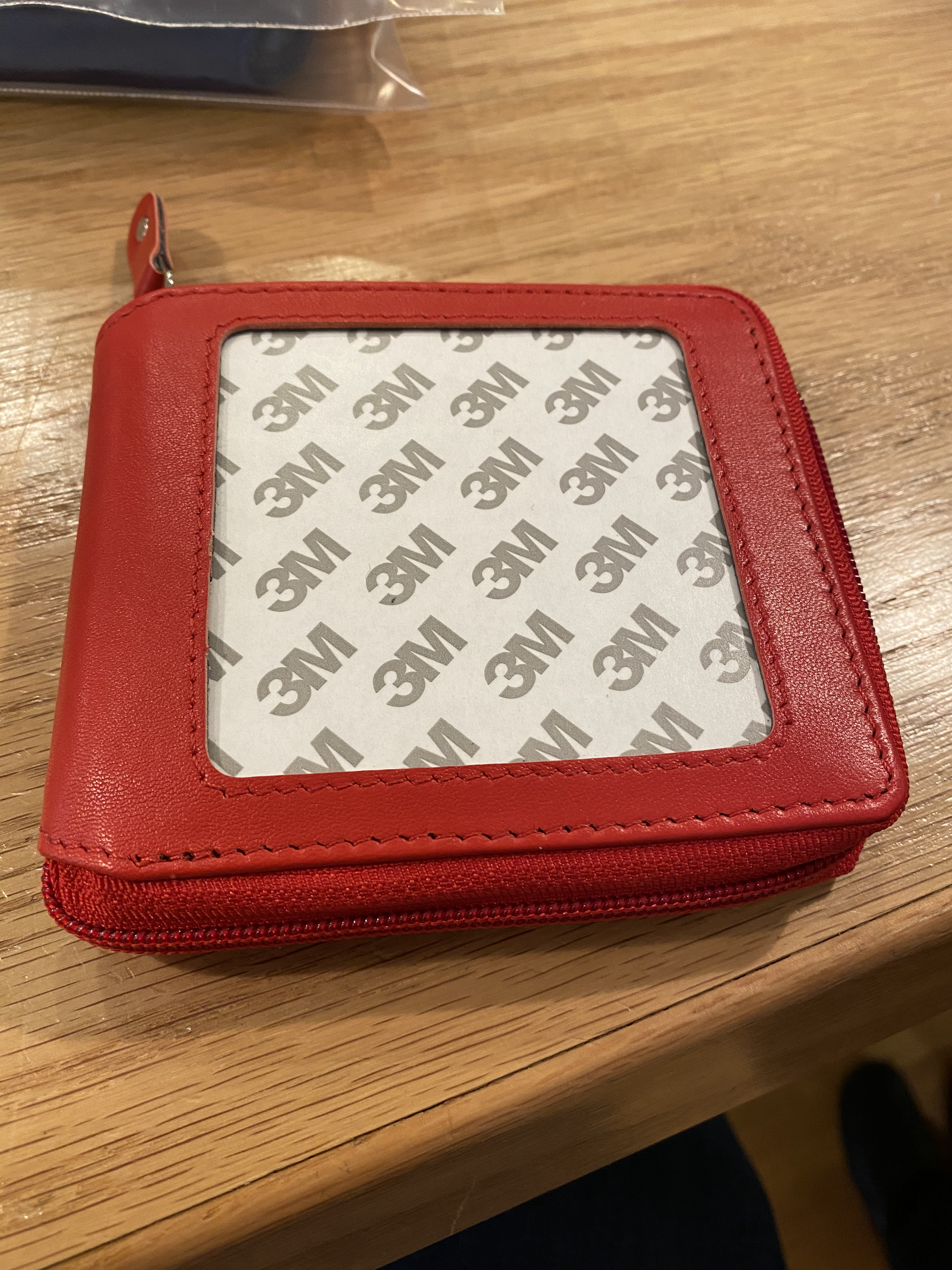 Planet Earth Red Wallet with Zip Bill fold