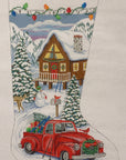 Alice Peterson AP4280 Red Truck & Ski Lodge Stocking