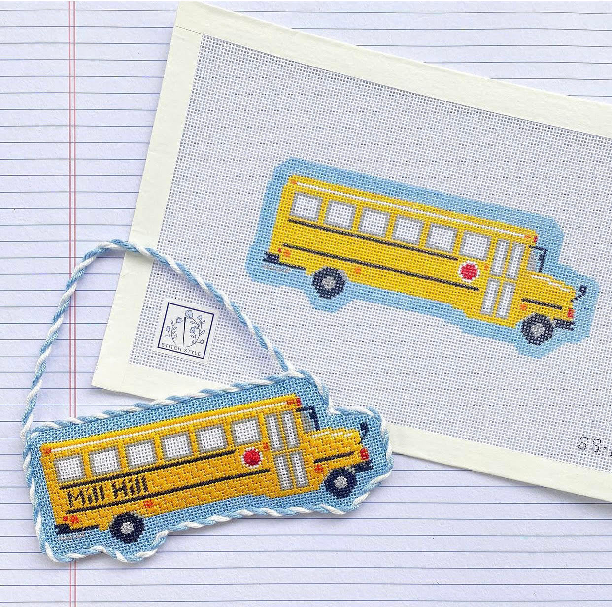 Stitch Style School Bus with S/G and lettering Chart
