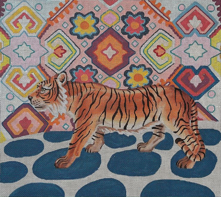 Colors of Praise AN434 Tiger with Whimsy Background – Stitch by Stitch
