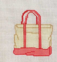 Wheelhaus Needlepoint WN-CBT2 Pink Canvas Boat Tote