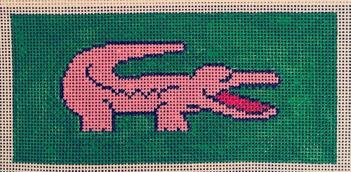 Anne Fisher 11 Pink Croc Green Background