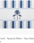 Kirk and Bradley KB 1645 Nautical Pillow Navy Palm Tree