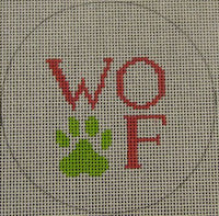Kristine Kingston 0112 Woof and Paw Print- Pink and Green