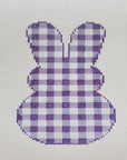 Silver Stitch Needlepoint Gingham Bunny - Lavender