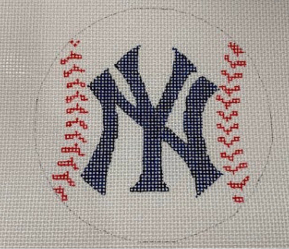 Lazy LaneNeedlepoint NY Yankees Ball