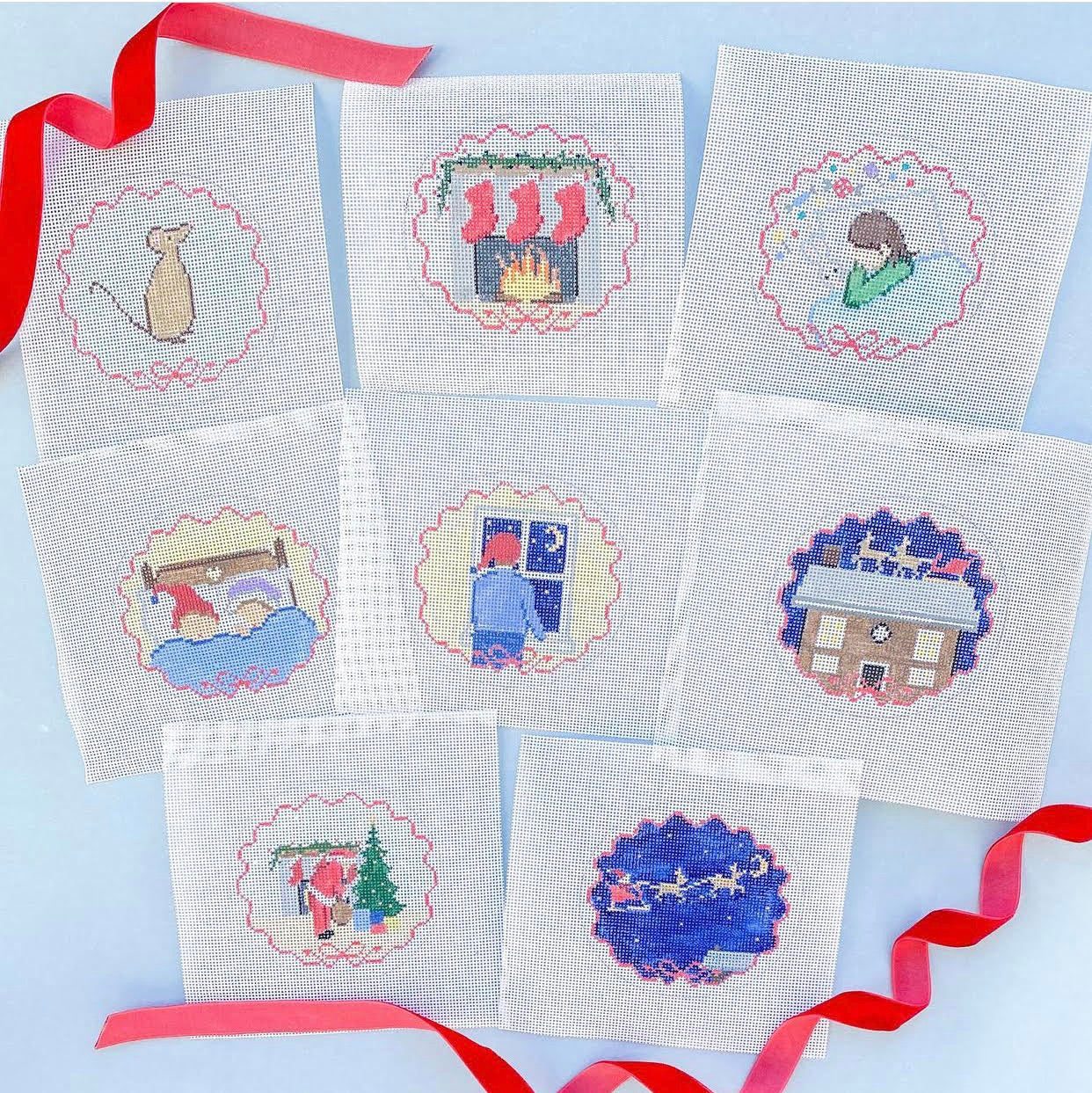 Stitch Style &#39;Twas the night before Christmas&quot; Set w/ Stitch Guides
