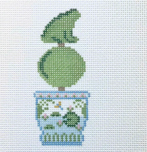 SLS Needlepoint Frog Topiary