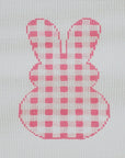 Silver Stitch Needlepoint Gingham Bunny - Pink