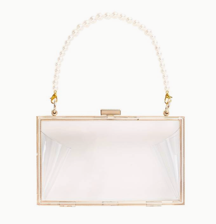 Acrylic Purse - Rose Gold Finish with Pearl Handle