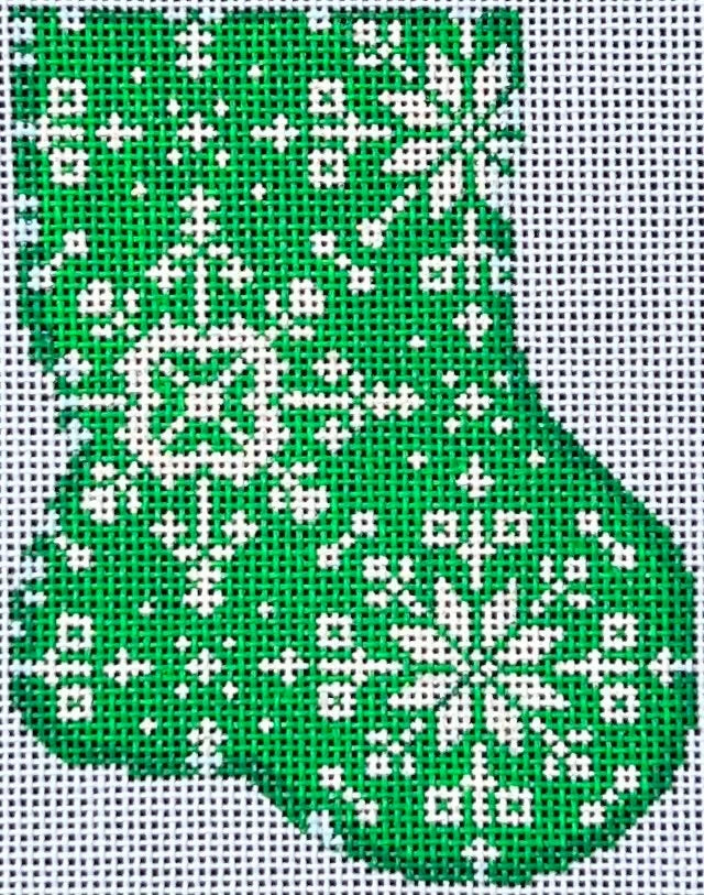 Associated Talents CT-1919G Green Snowflake Mini Sock
