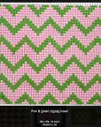 Kate Dickerson INSPCC-09 Pink & Green Zig Zag Insert