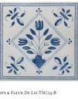 Plum Designs TSG34-B Blue/White Fleur de lys 13 mesh