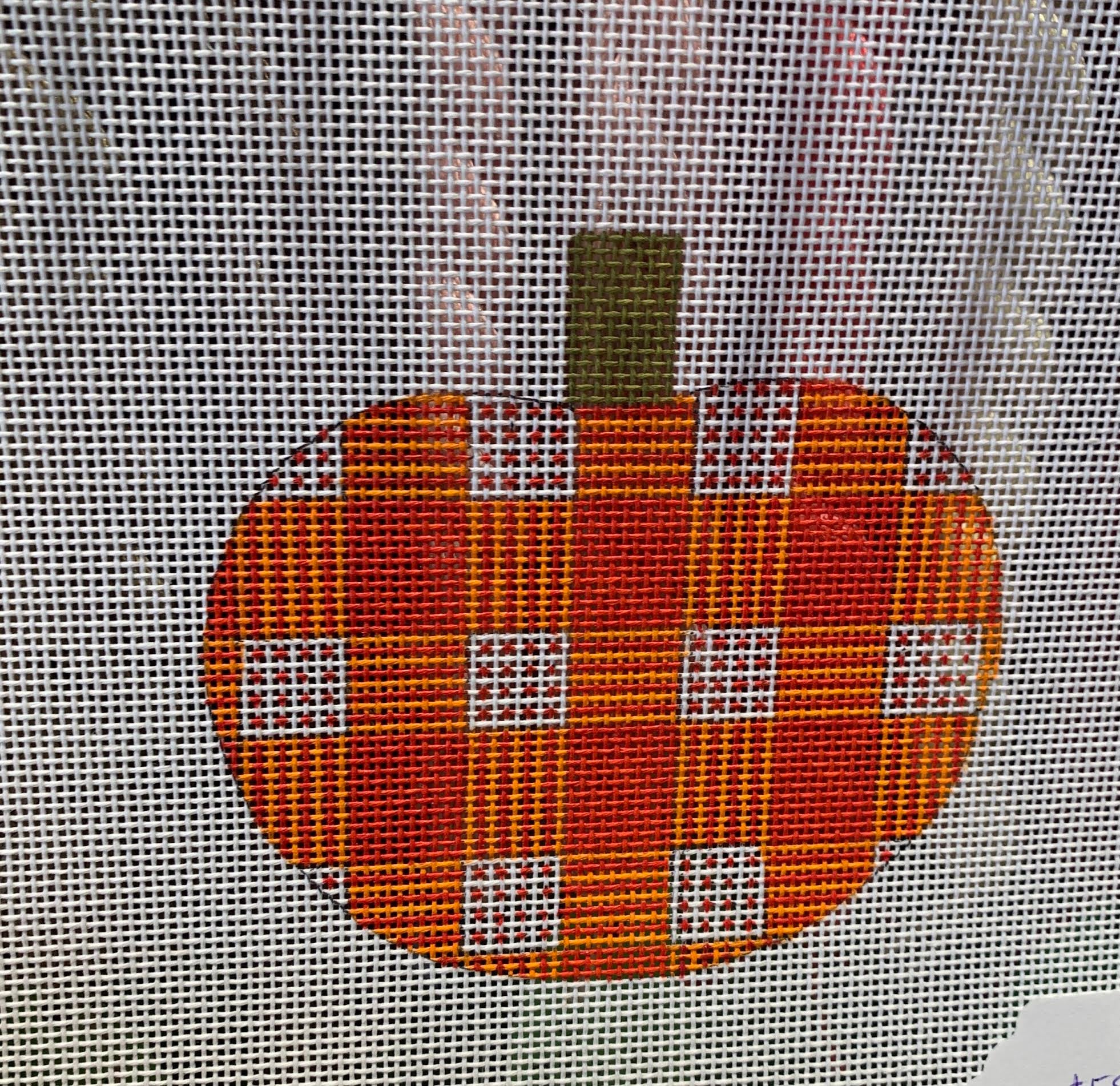 Patty Paints H38 Small Plaid Pumpkin 18 mesh